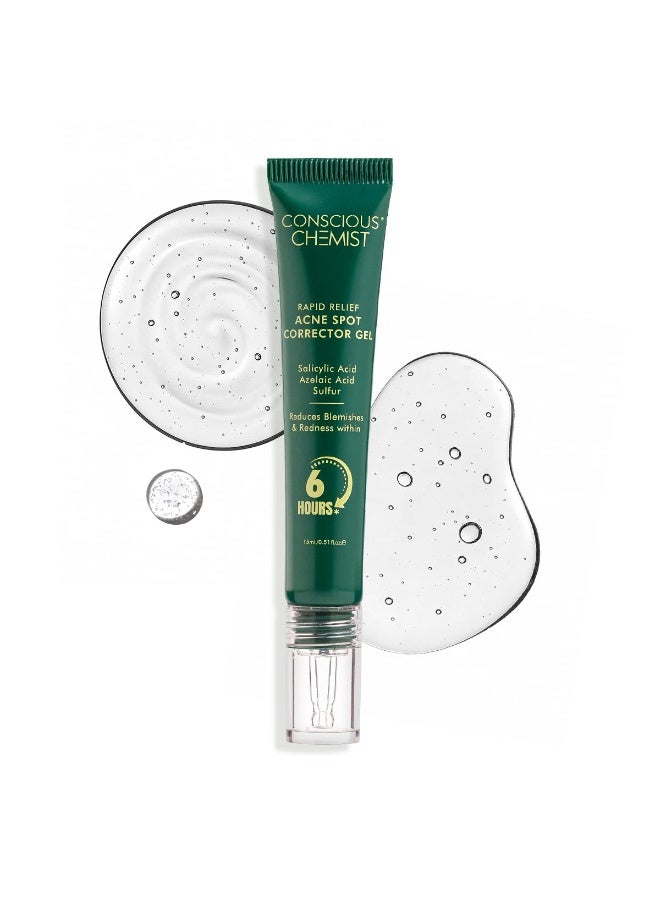 Conscious Chemist® Rapid Relief Acne Spot Corrector Gel | 15g | Triple-Action Treatment with 2% Salicylic Acid & Azelaic Acid | Clears Pimples, Reduces Redness & Fades Dark Spots | For Men & Women - Image 1